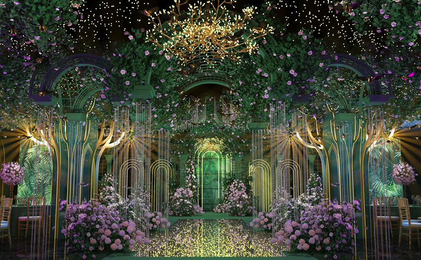 青松路街道奇妙森林婚礼堂效果展示