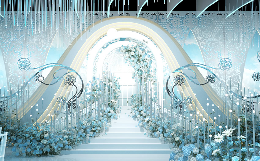 青松路街道釡香烙馍村水晶厅效果展示